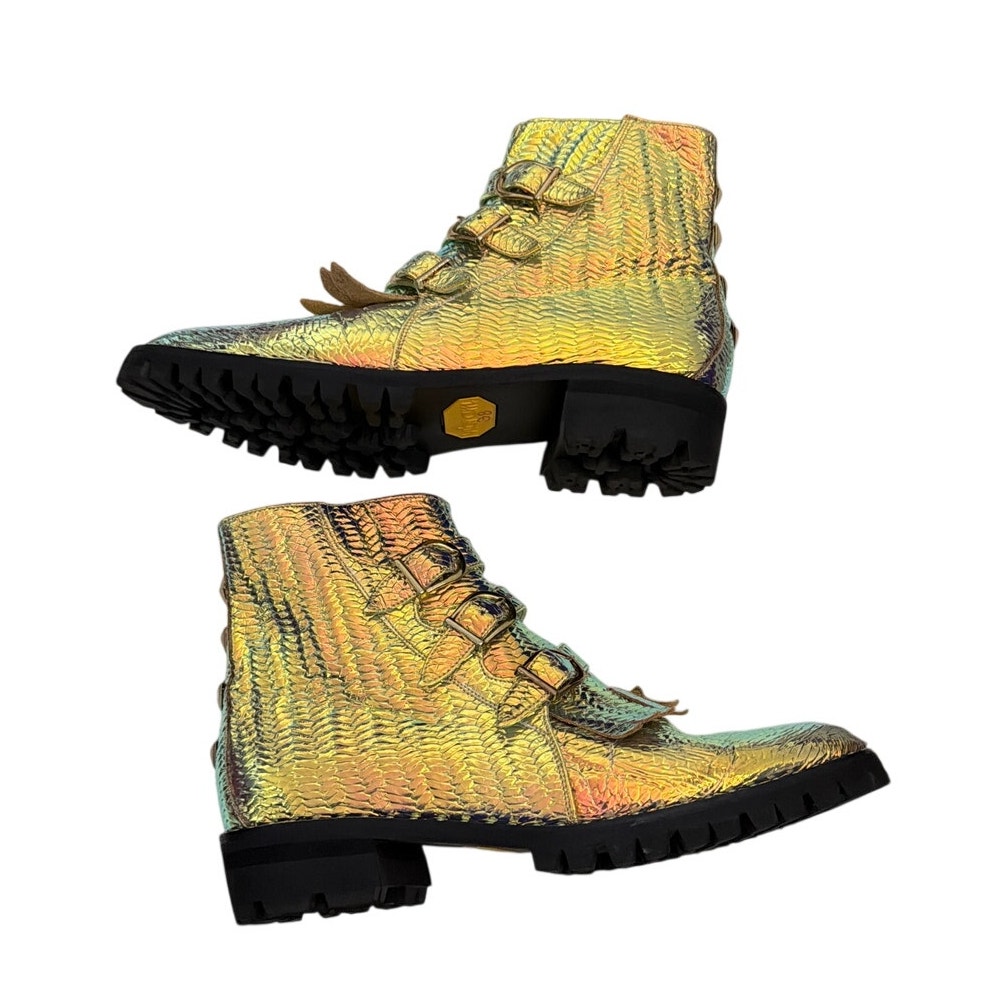 Modern Vice Acid Jett Classic Boots Holographic Gold Size 38 Us 8
